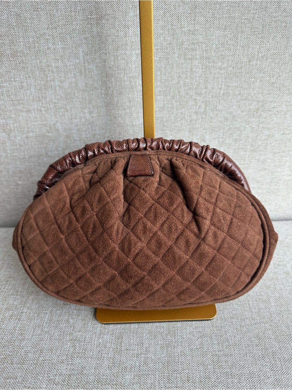 Vintage Susan Gail Quilted Leather Clutch Purse